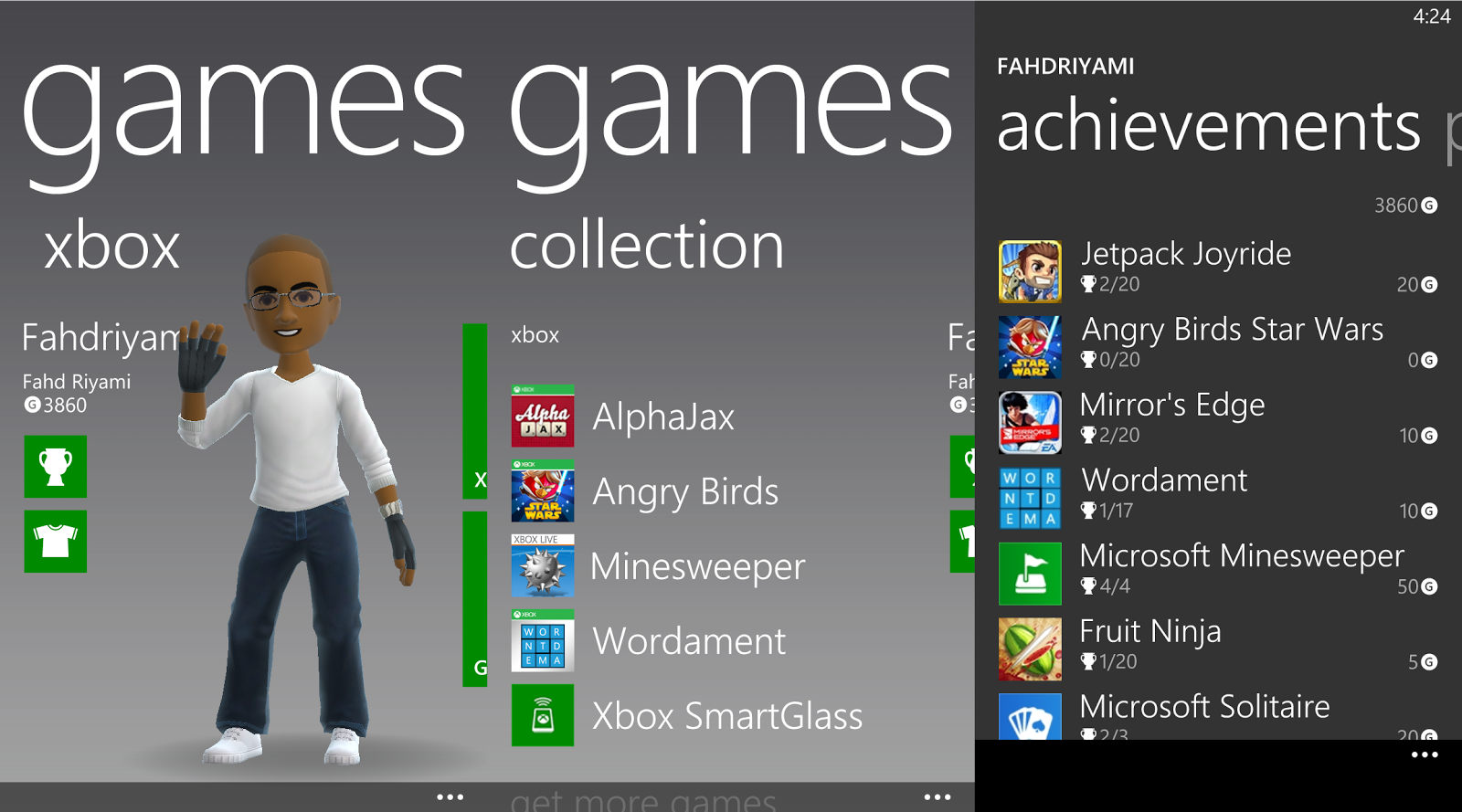 Windows Phone 8 Games hub